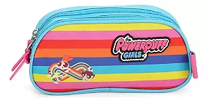 Estojo Escolar Simples Super Poderosas Azul Luxcel