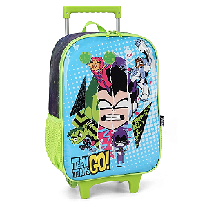 mochila com rodas jovens titas verde