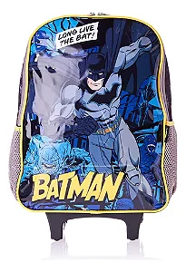 mochila de rodinhas batman preta