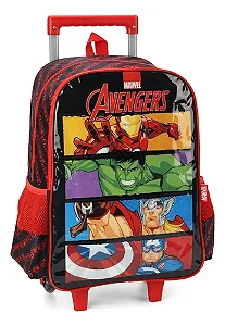 mochila com rodas avangers vermelho