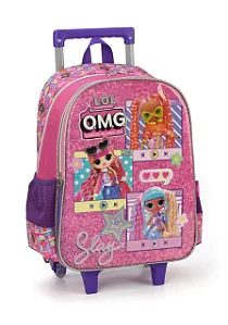 Mochila com rodas lol rosa