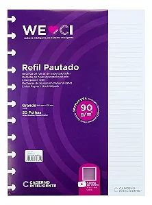 Refil pautado Caderno Inteligente Grande 200mm x 275mm 50 folhas