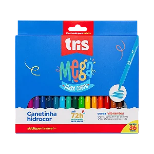 Caneta Hidrocor  Tris Mega Hidrocolor 36 Cor