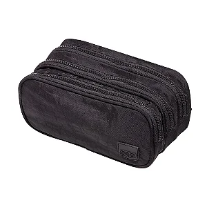 Estojo - Nylon - 3 Zipers - Preto Brw