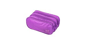 Estojo - Nylon - 3 Zipers - Lilas Brw