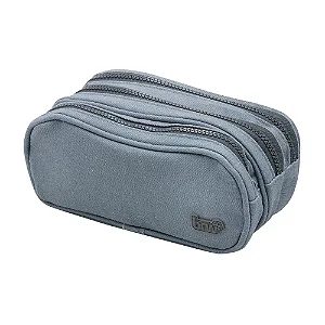 Estojo - Nylon - 3 Zipers - Cinza l Brw