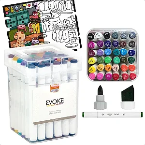Marcador artistico evoke dual marker - estojo 36 cores