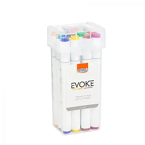 Marcador artistico evoke dual marker - estojo 12 cores