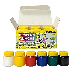 Tempera guache 15ml 6 cores