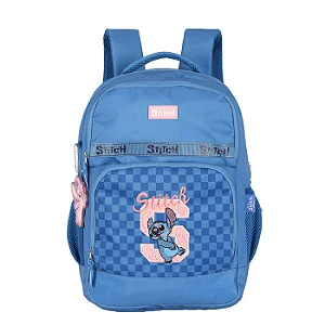 Mochila Costa Stitch Azul Quadriculado Luxcel