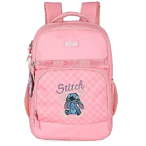Mochila Costa Stitch Rosa Quadriculado Luxcel