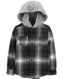 Camisa Oshkosh Flanelada Menino Preta