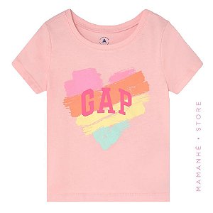 Camiseta Gap Menina Rosa - Mamanhê Store - Roupas e Acessórios