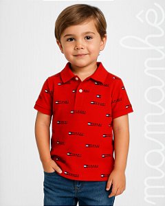 Camiseta Polo TH Flags Vermelha