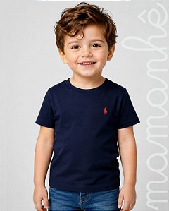 Camiseta Infantil Ralph Lauren Sólida Marinho