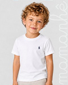 Camiseta Infantil Ralph Lauren Sólida Branca