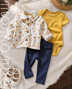 Conjunto 3 Peças Com Agasalho Quiltado Gold