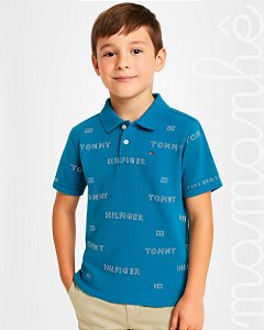 Camiseta Polo Infantil Tommy Hilfiger Monogramada