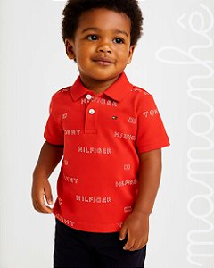 Camiseta Polo Infantil Tommy Hilfiger Monogramada