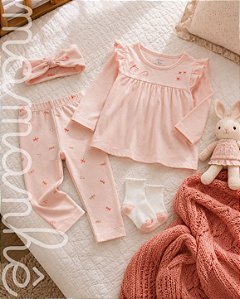 Kit 4 Peças Com Faixa Libélulas Rosa