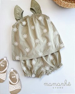 Conjunto com Shorts 2 Peças Verde Oliva