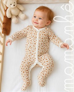 Macacão Bebê Carters Canelado Floral