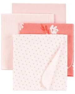 Kit Cueiro 4 Peças Floral Pêssego