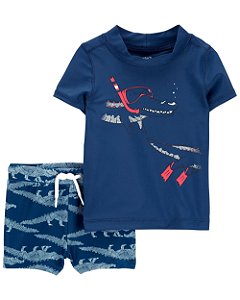 Conjunto 2 Peças com Proteção Solar Crocodilo
