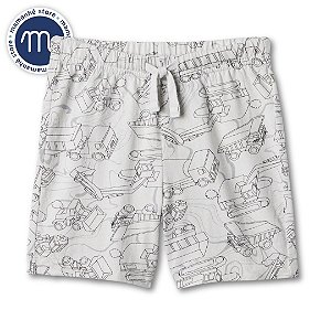 Bermuda Gap Malha Cinza Estampada