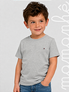 Camiseta Infantil Tommy Hilfiger Sólida Cinza
