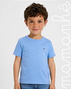 Camiseta Infantil Tommy Hilfiger Sólida Soft Blue