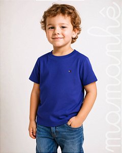 Camiseta Infantil Tommy Hilfiger Sólida Azul Indigo