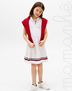 Vestido Infantil Tommy Hilfiger Cavado Branco