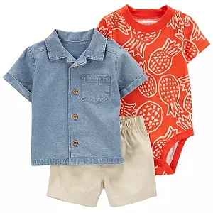 Conjunto com Camisa 3 Peças Pineapple Denin