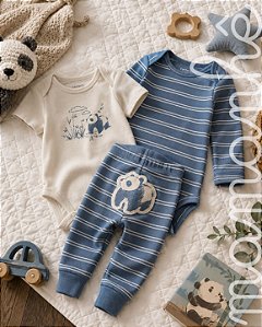 Conjunto Bebê Carters Body e Calça Little Panda
