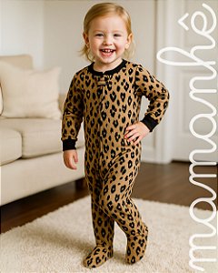 Macacão Pijama Carters Fleece Leopard Print