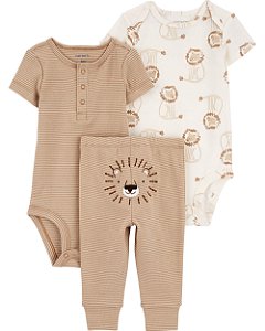 Conjunto 3 Peças Body e Calça Leãozinho