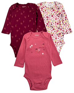 Kit Body Manga Longa Floral Print