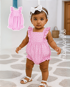 Macacão Romper Carters Menina Floral Rosa