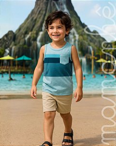 Camiseta Infantil Carters Regata Listrada Azul