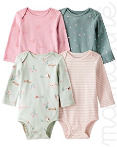 Kit Body Carters Manga Longa Floresta Encantada