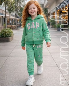 Conjunto Moletom Infantil Gap Floral Green
