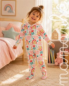 Macacão Pijama Fleece Rainbow