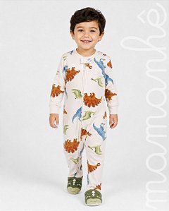 Macacão Pijama Carters Veludo Dinossauros