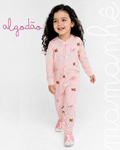 Macacão Pijama Carters Algodão Pet Friend Rosa