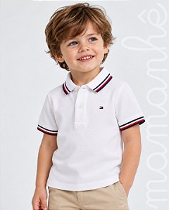 Camiseta Infantil Tommy Hilfiger Polo Branca