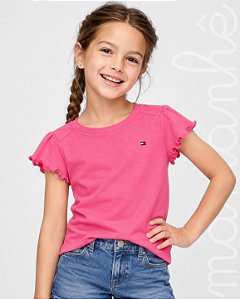 Camiseta Infantil Tommy Hilfiger Manga Flutter Pink