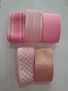 Kit de Fita n9 Tons de ROSA Sinimbu com 5 Metro (1mt de cada cor)