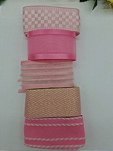 Kit de Fita n9 Tons de ROSA Sinimbu com 5 Metro (1mt de cada cor)