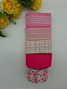 Kit de Fita n9 Tons de ROSA com 5 Metro (1mt de cada cor)